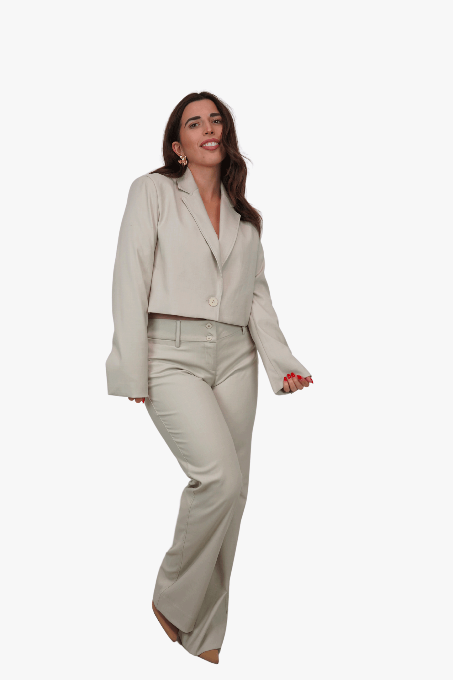 TAILLEUR GIACCA E PANTALONI BEIGE AVORY