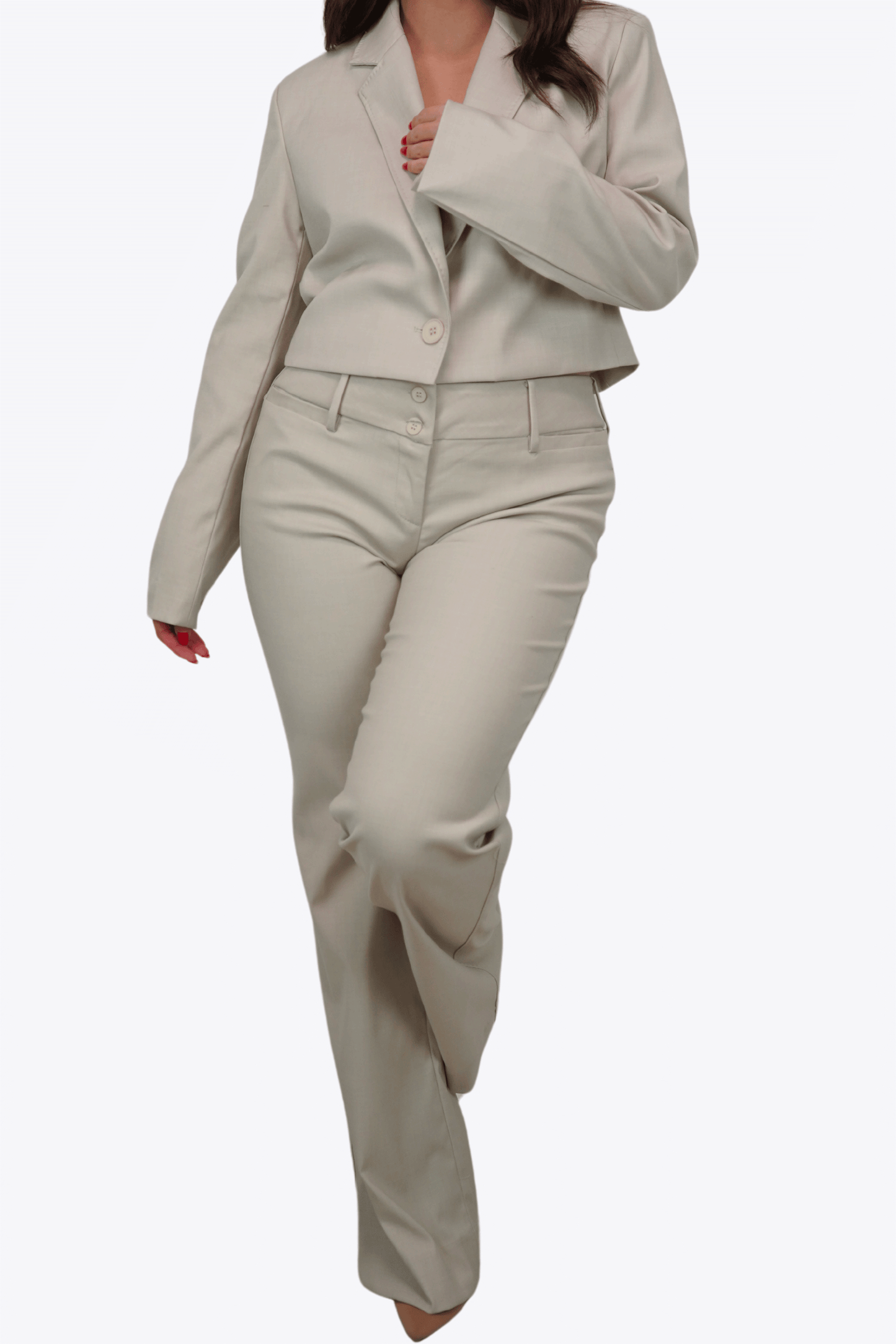 TAILLEUR GIACCA E PANTALONI BEIGE AVORY